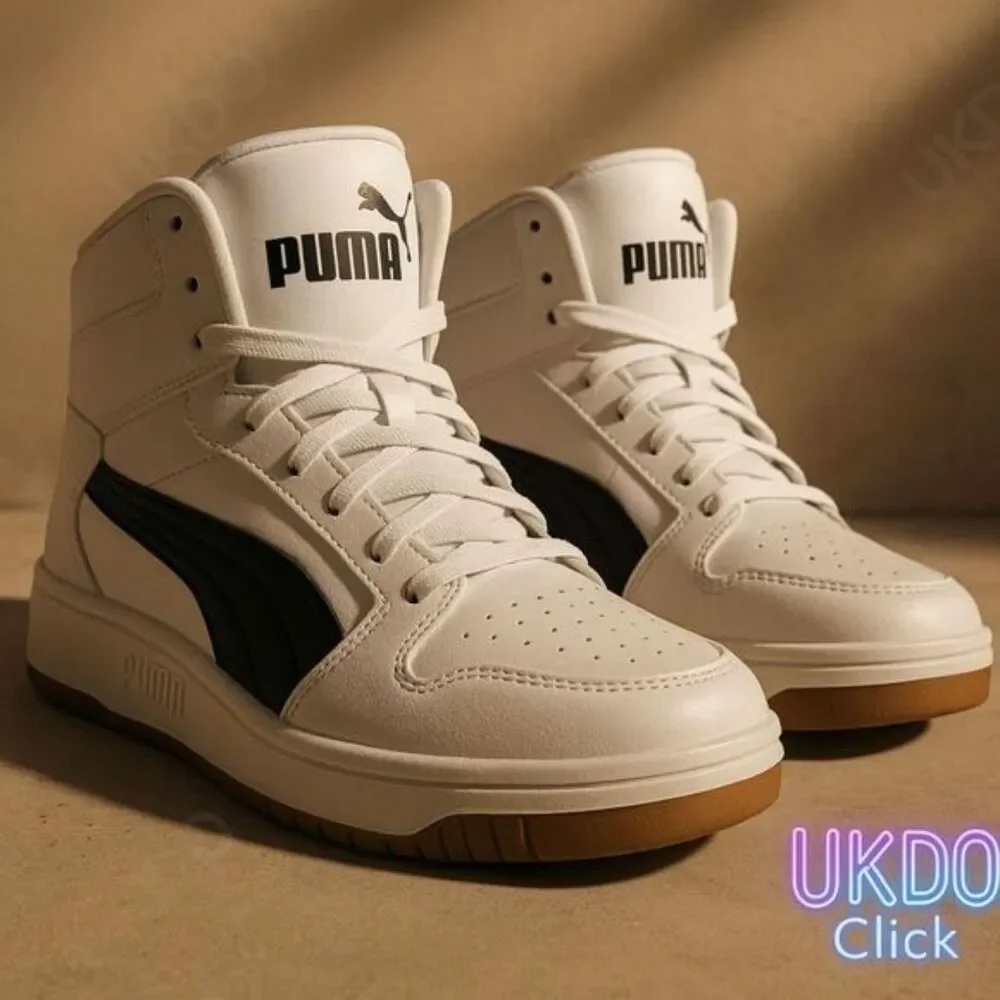 Puma Men's Black and White Footwear